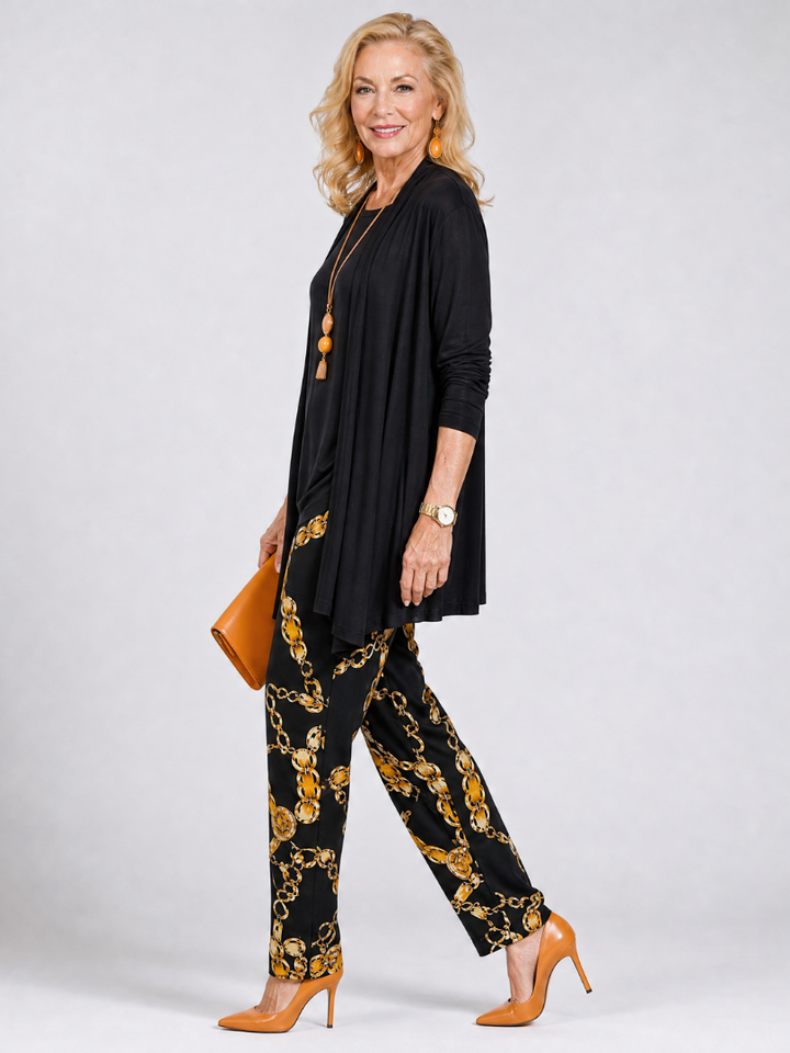 Ysoldea | Layered Tunic And Printed Pant Set