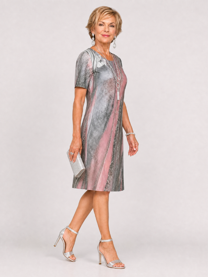 Virexia | Abstract Print Midi Dress