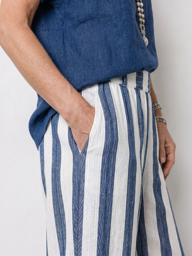Presley | Relaxed Top And Wide Leg Stripe Pants Set
