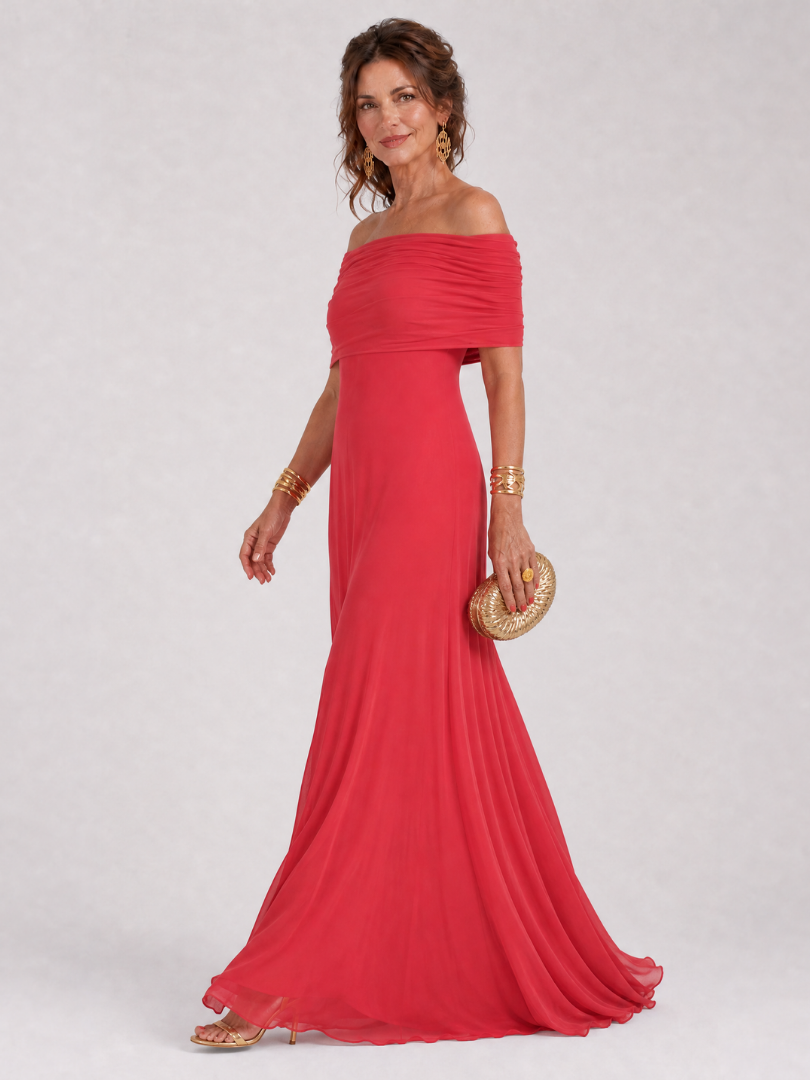 Opema | Smocked Bardot Maxi Dress