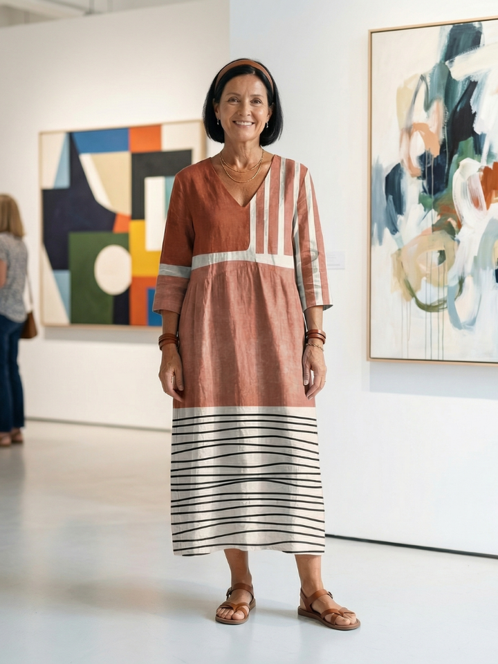 Remy | Easy Mixed Stripe Midi Dress