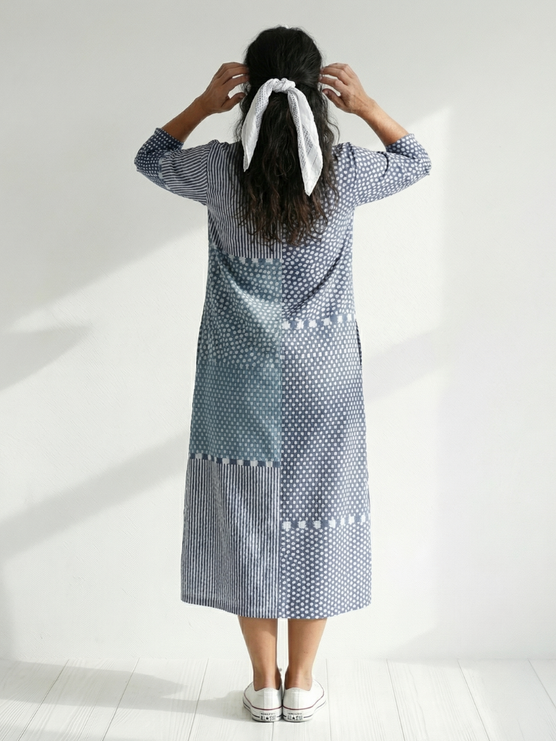 Nolan | Fit Patchwork Midi Dress