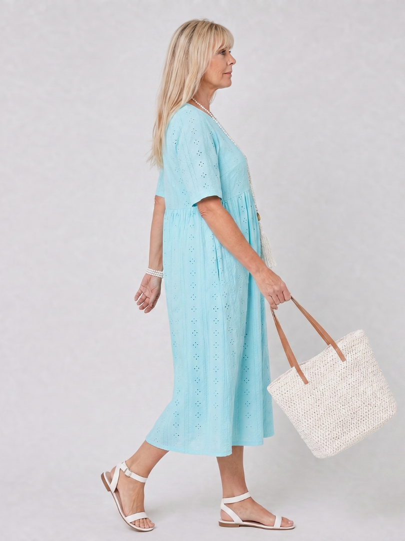 Julie | Eyelet Midi Dress
