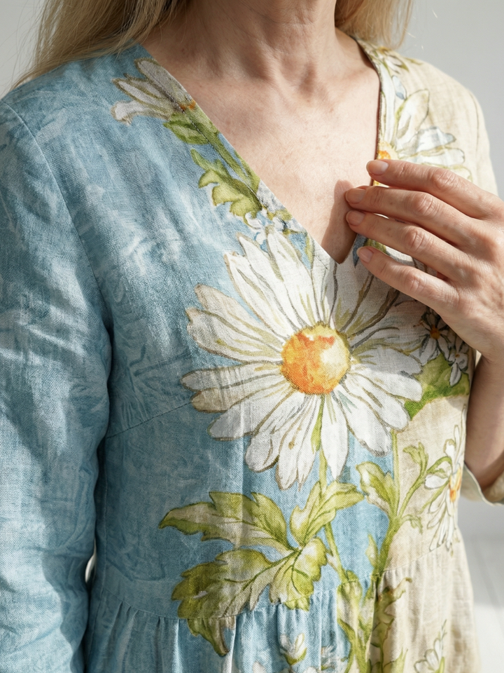 Elliot | Light Daisy Midi Dress