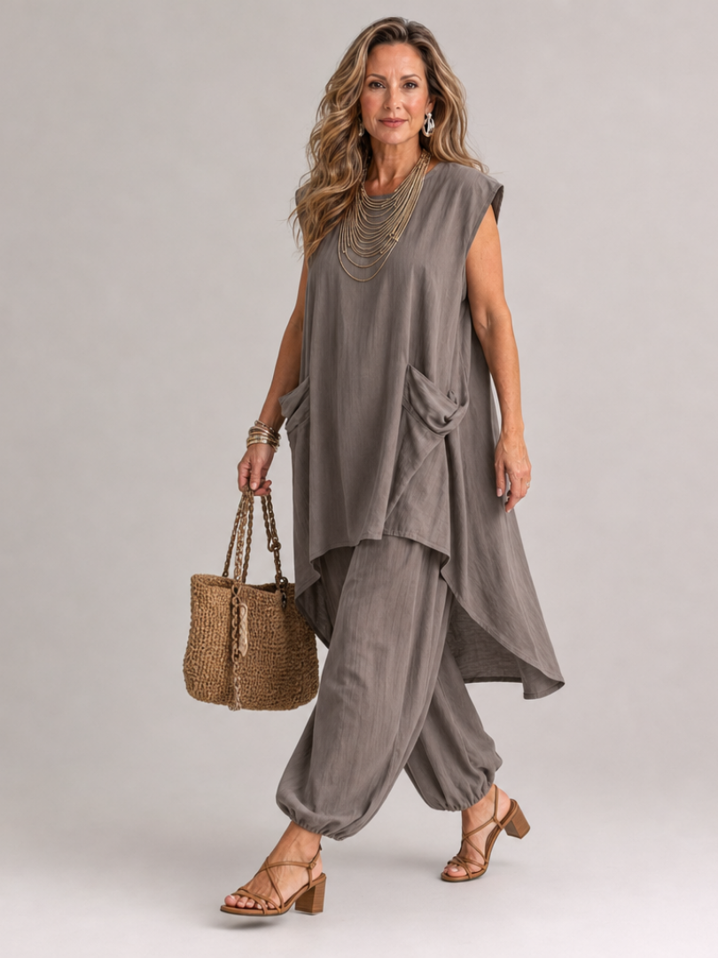 Morgan | Sleeveless Tunic And Pants Set