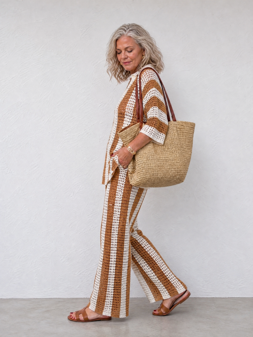 Cora | Button Front Top And Wide Leg Pants Set