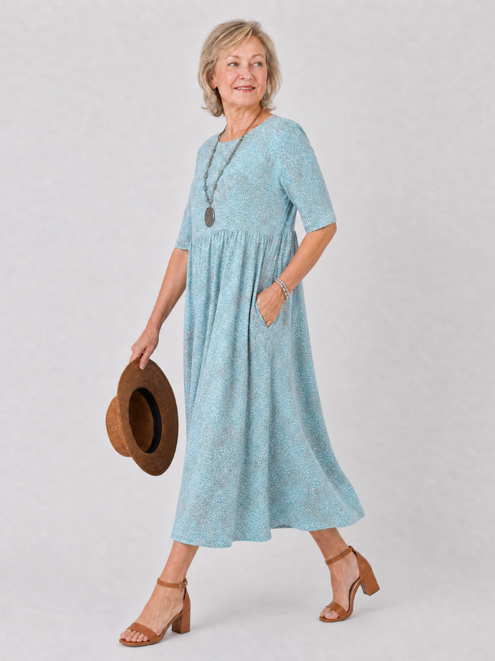Linda | Printed Pocket Midi Dress