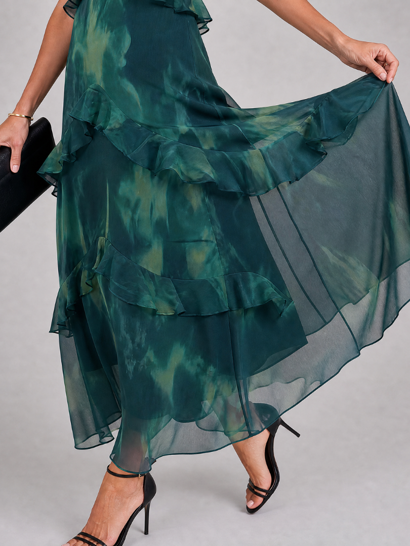 Sukam | Tiered Halter Neck Midi Dress