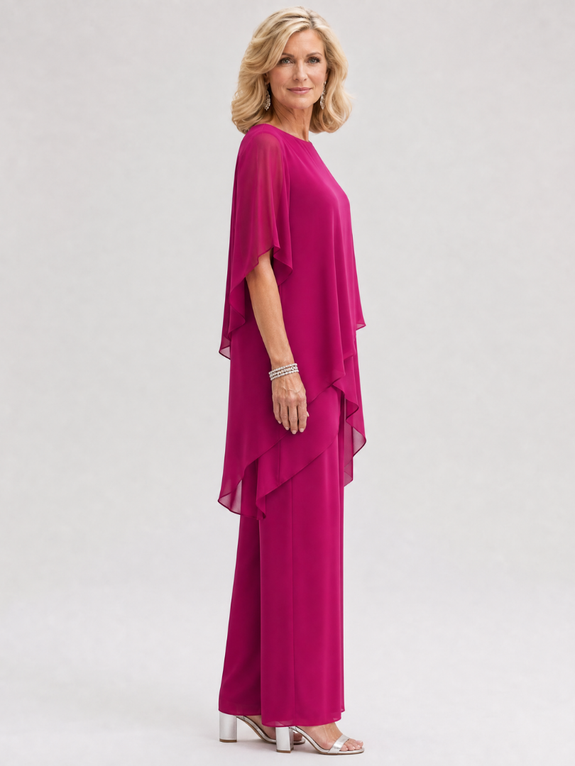 Nimon | Layered Chiffon Two Piece Pant Set