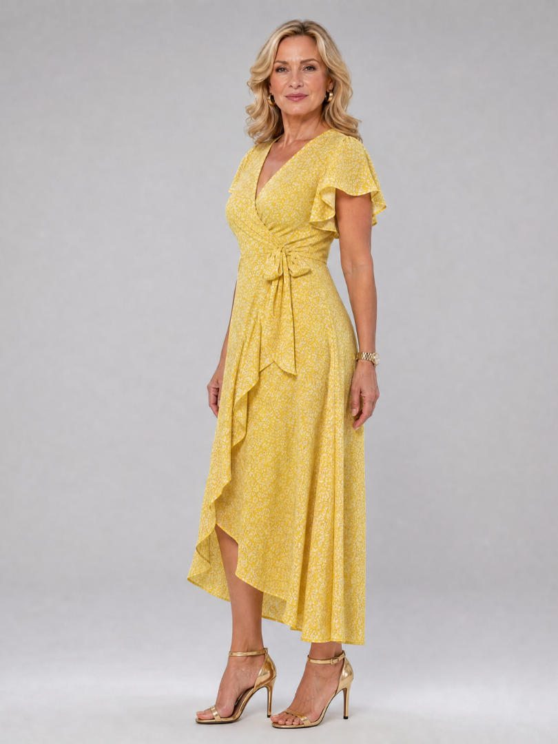 Megan | Floral Wrap Midi Dress