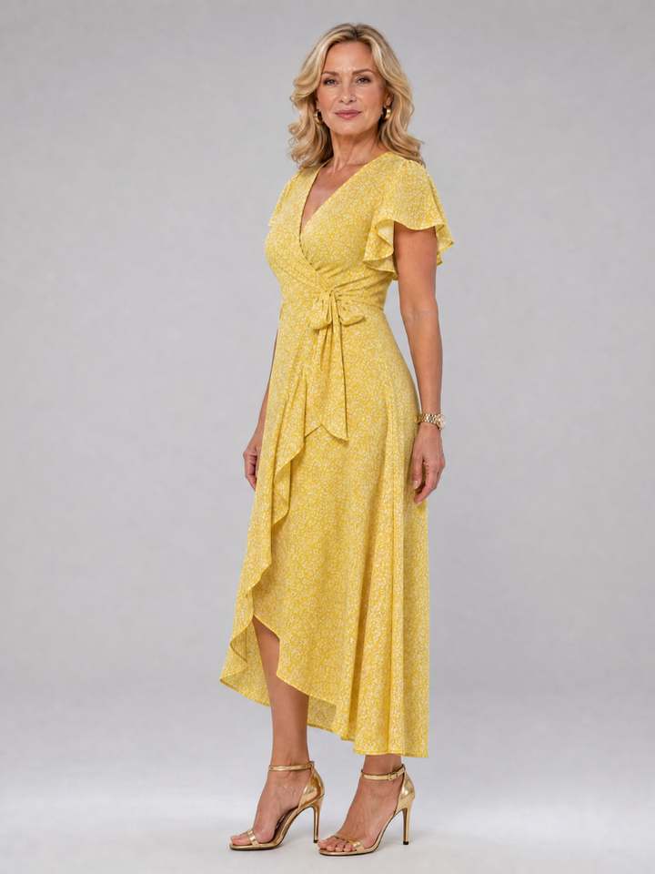 Megan | Floral Wrap Midi Dress