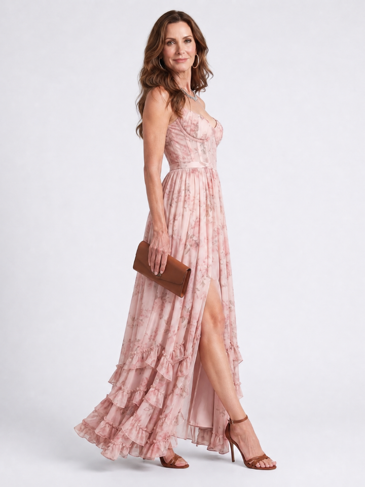 Burea | Floral Ruffle Hem Maxi Dress