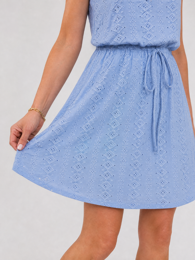 Lauren | Eyelet Sleeveless Mini Dress