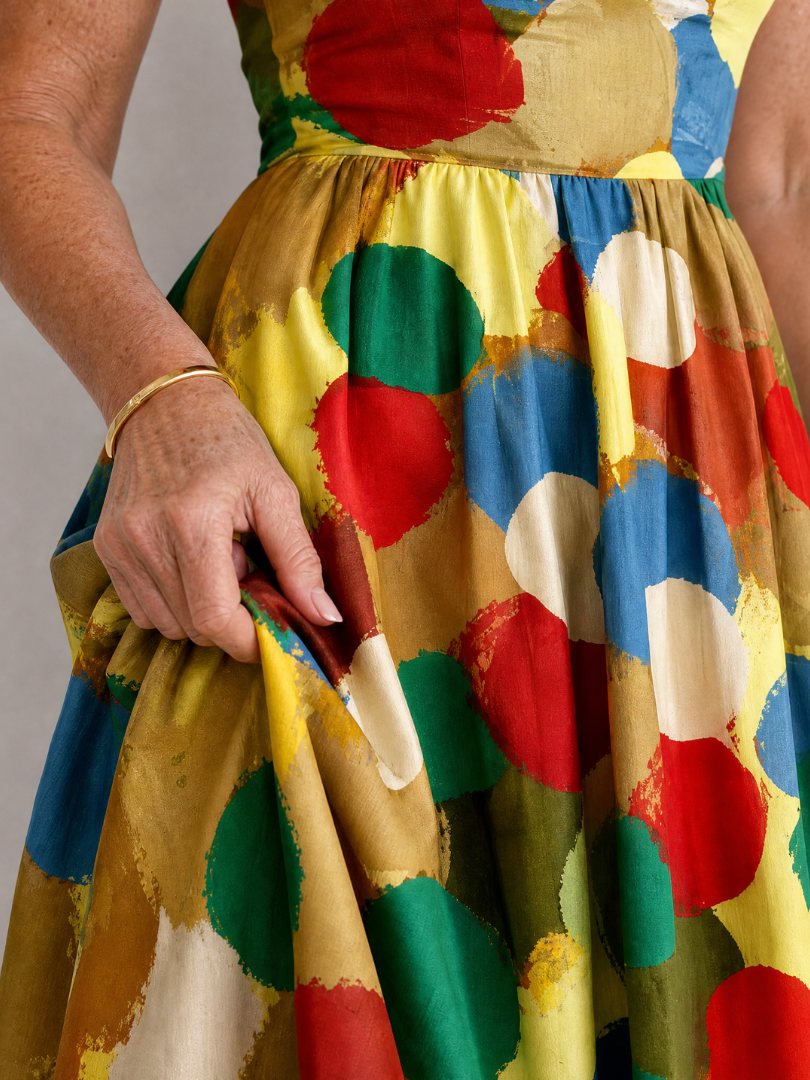 Xandria | Polka Dot Print Midi Dress