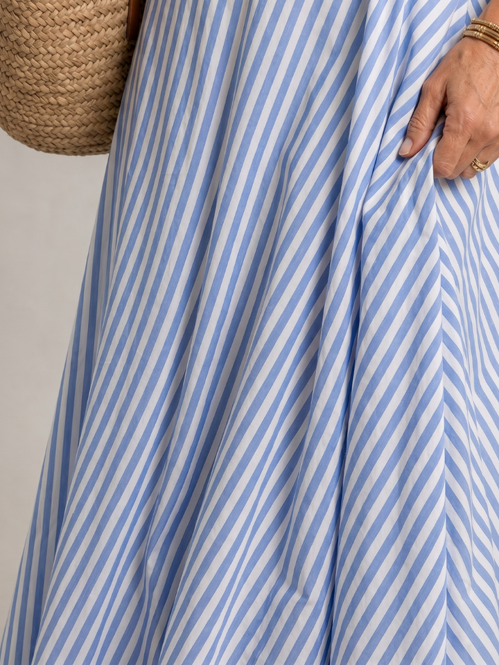 Arianell | One Shoulder Stripe Midi Dress