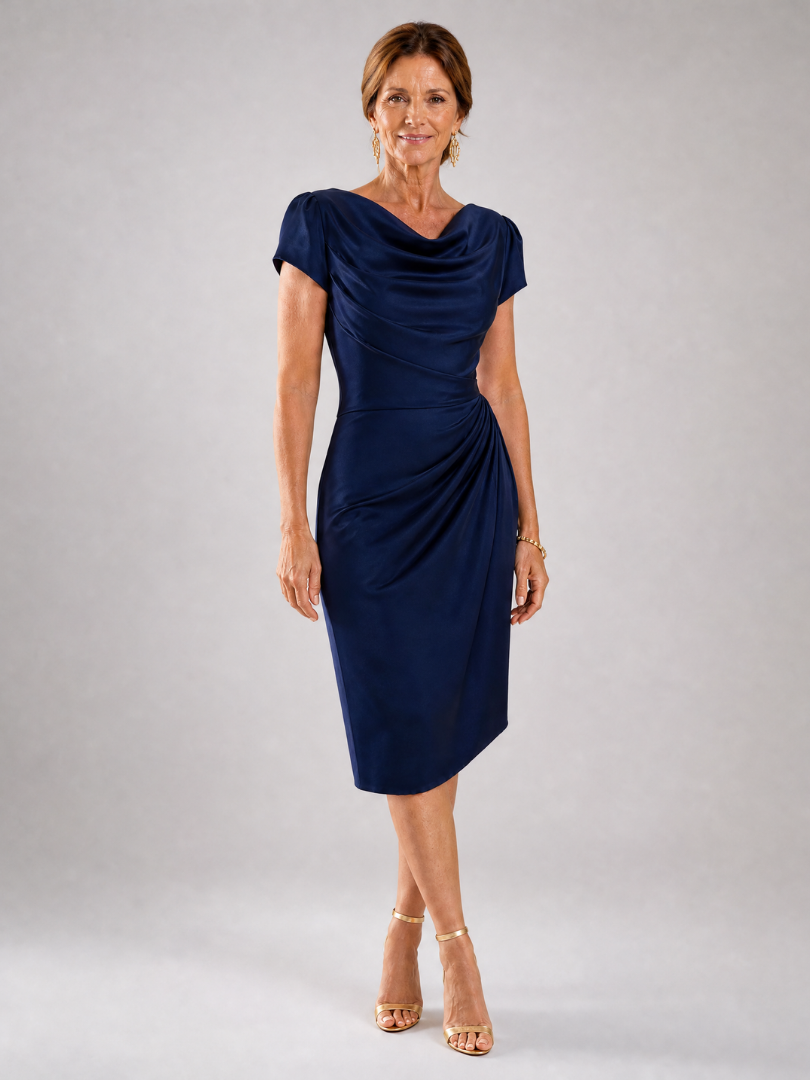 Anima | Draped Cap Sleeve Midi Dress