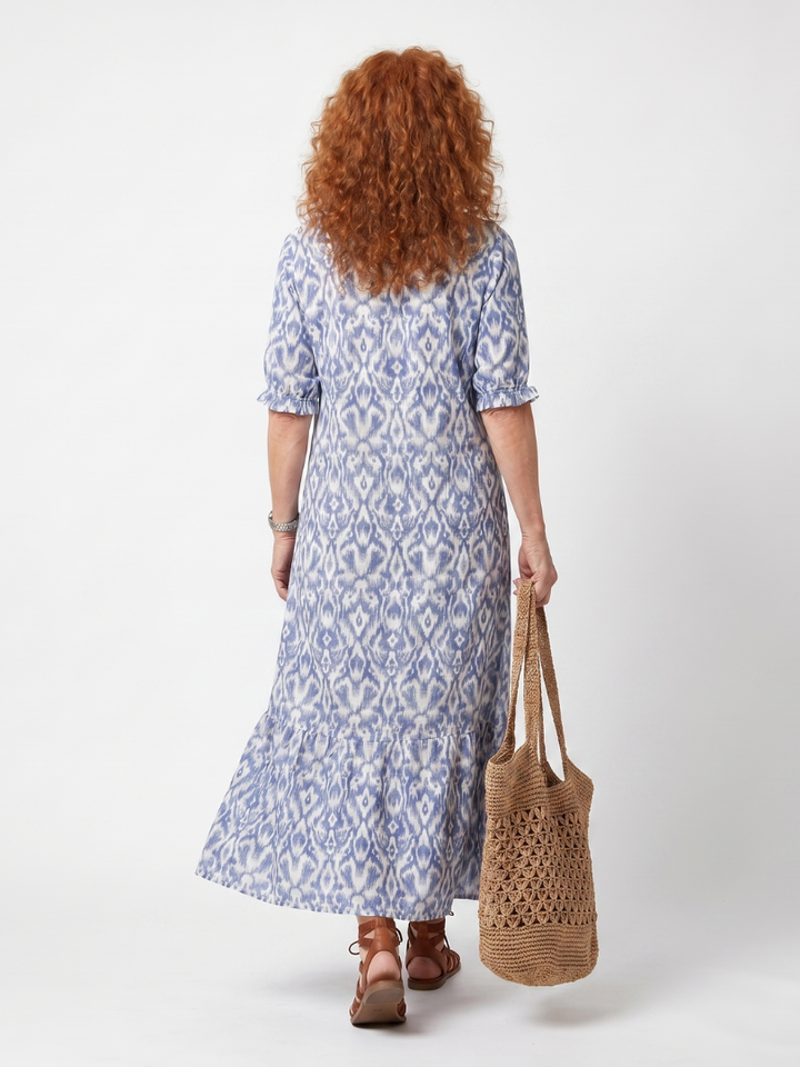 Ottoline | Tassel Tie Neck Printed Midi Dress