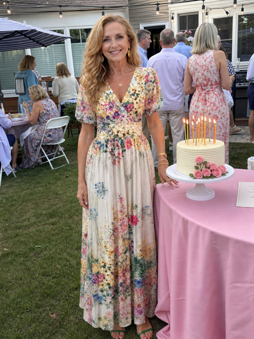 Amber | Floral Puff Sleeve Midi Dress