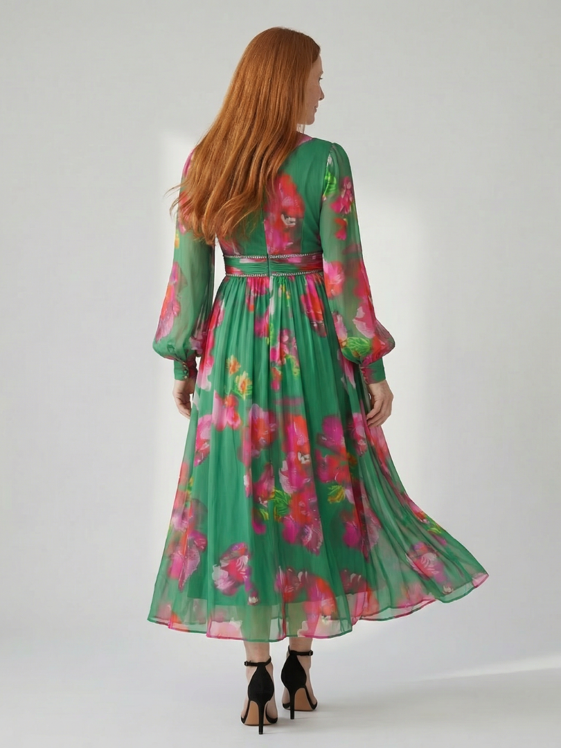 Valen | Soft Floral Midi Dress