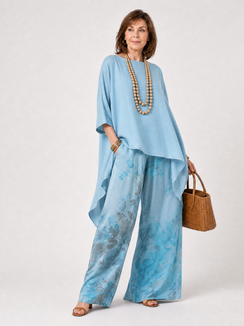 Talvienne | High Low Tunic And Wide Leg Pant Set
