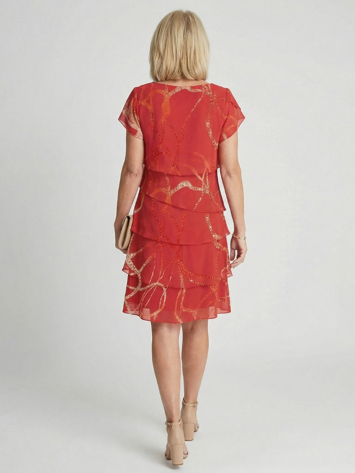 Nora | Soft Abstract Knee Length Dress