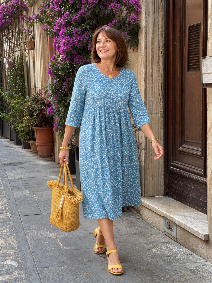 Brianna | Floral Pocket Midi Dress