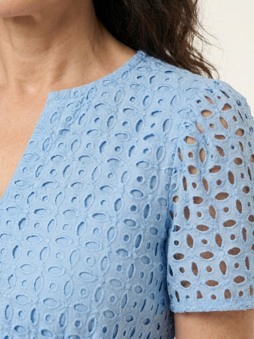 Brielle | V Neck Short Sleeve Tiered Midi Dress