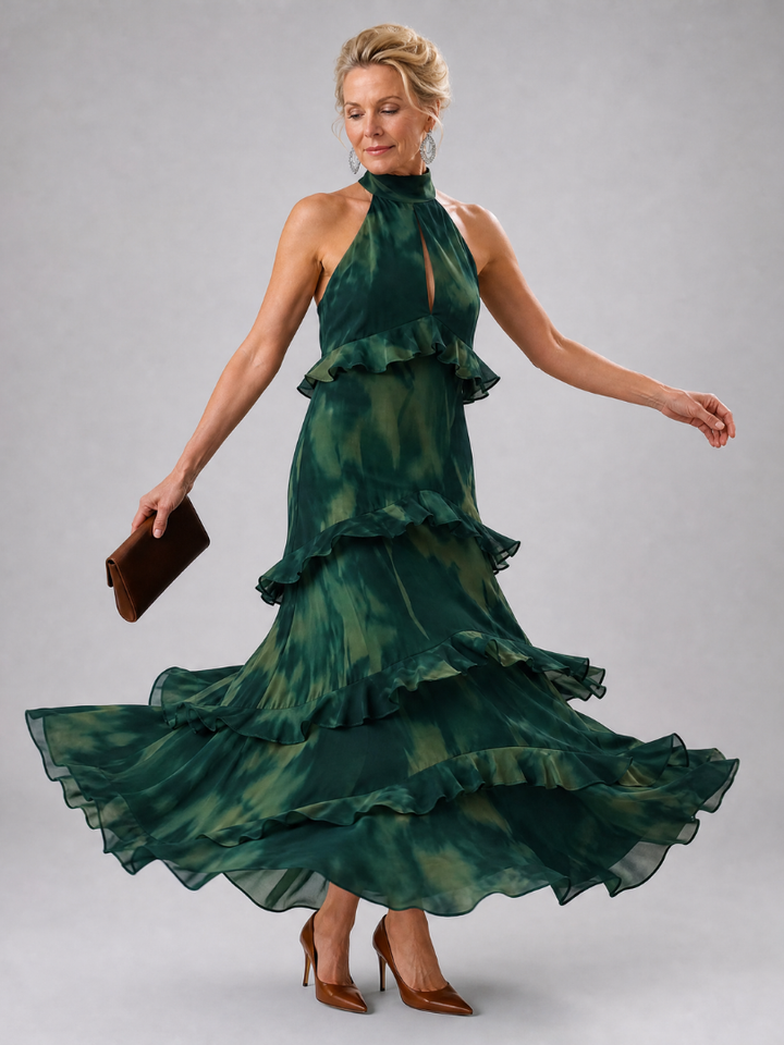 Azelith | Tiered Cutout Sleeveless Midi Dress