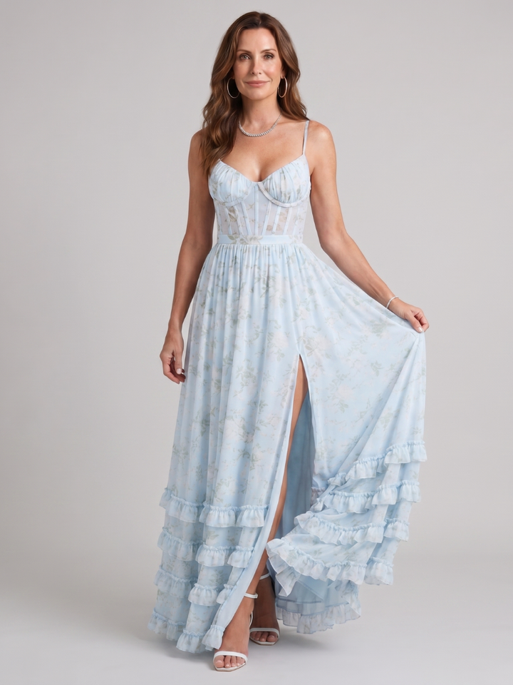 Burea | Floral Ruffle Hem Maxi Dress