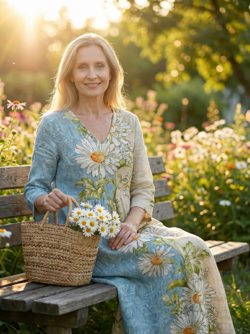 Elliot | Light Daisy Midi Dress