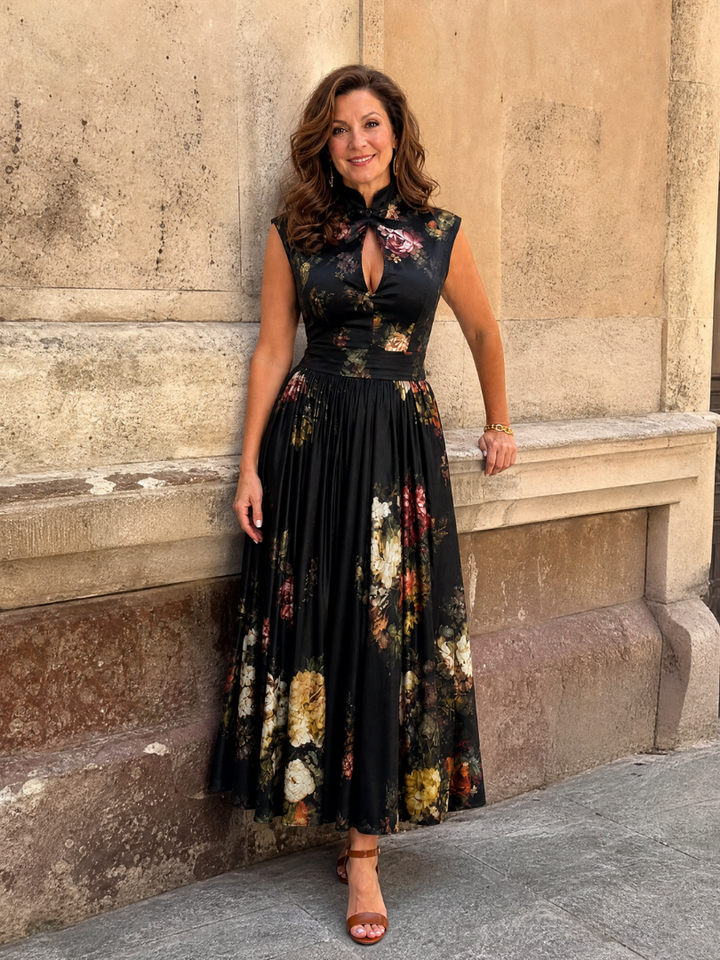 Vimoza | Floral Keyhole Midi Dress