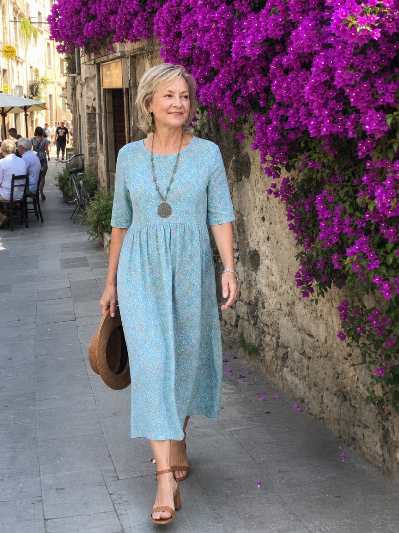 Linda | Printed Pocket Midi Dress