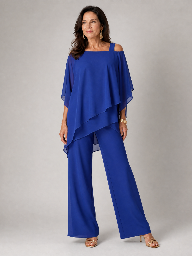 Aurelisse | Layered Asymmetrical Two Piece Pant Set