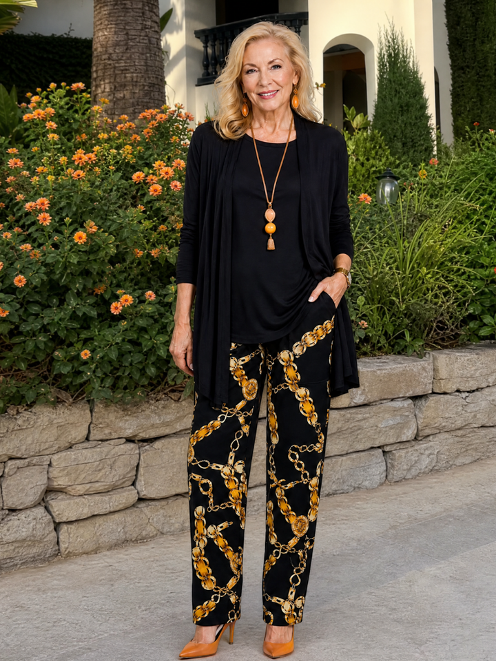 Ysoldea | Layered Tunic And Printed Pant Set