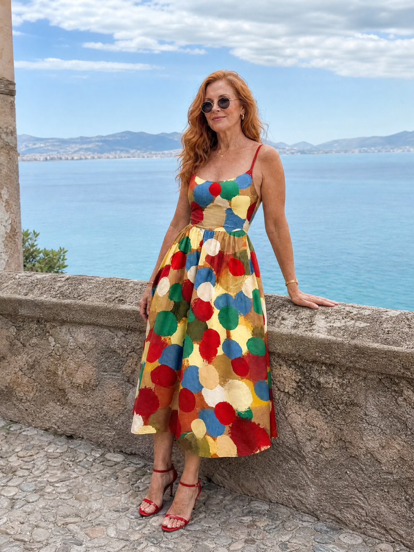 Xandria | Polka Dot Print Midi Dress