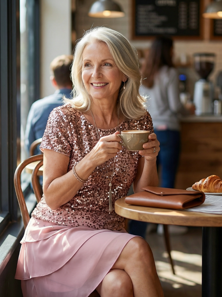 Nina | Dusted Tier Knee Length Dress