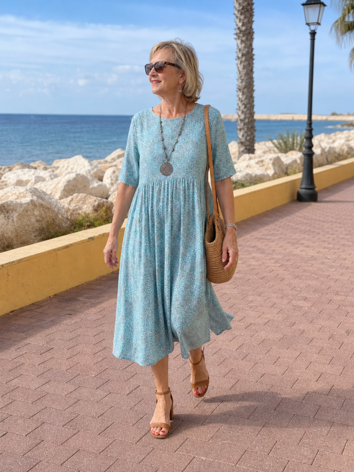 Linda | Printed Pocket Midi Dress
