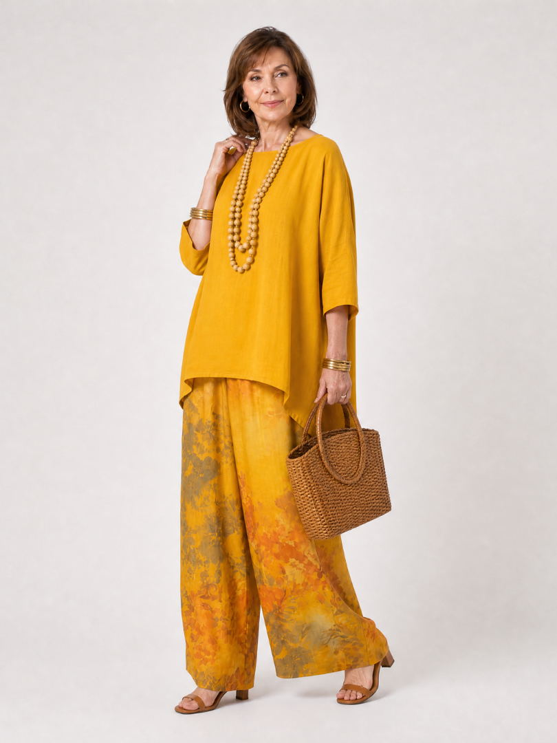 Talvienne | High Low Tunic And Wide Leg Pant Set