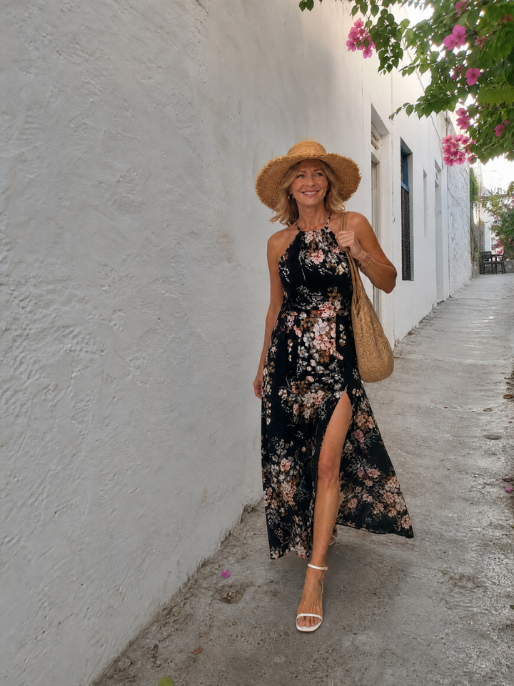 Jessme | Floral Halter Neck Midi Dress