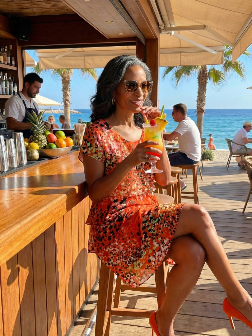 Evania | Speckled Tier Knee Length Dress