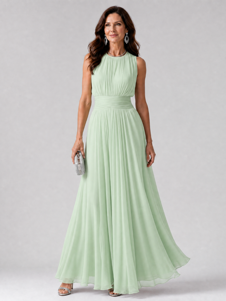 Simran | Sleeveless Gathered Waist Midi Dress