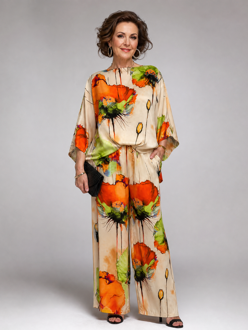 Zorielle | Floral Two Piece Pant Set