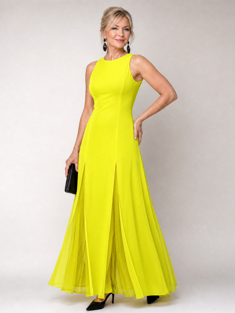 Vion | Sleeveless High Neck Maxi Dress