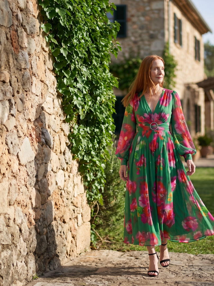 Valen | Soft Floral Midi Dress