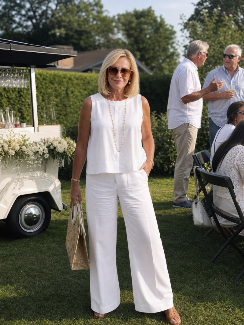 Bianca | Layered Tank Top And Wide Leg Pants Set