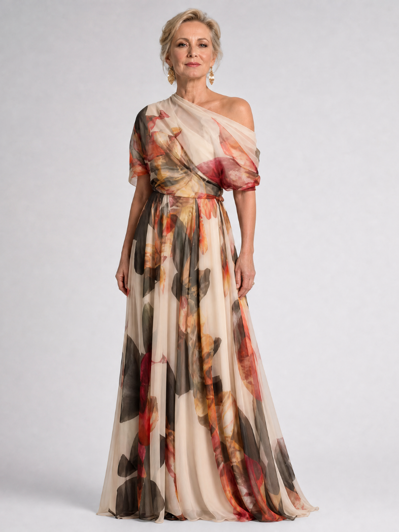 Lysanthe | Off Shoulder Floral Print Maxi Dress