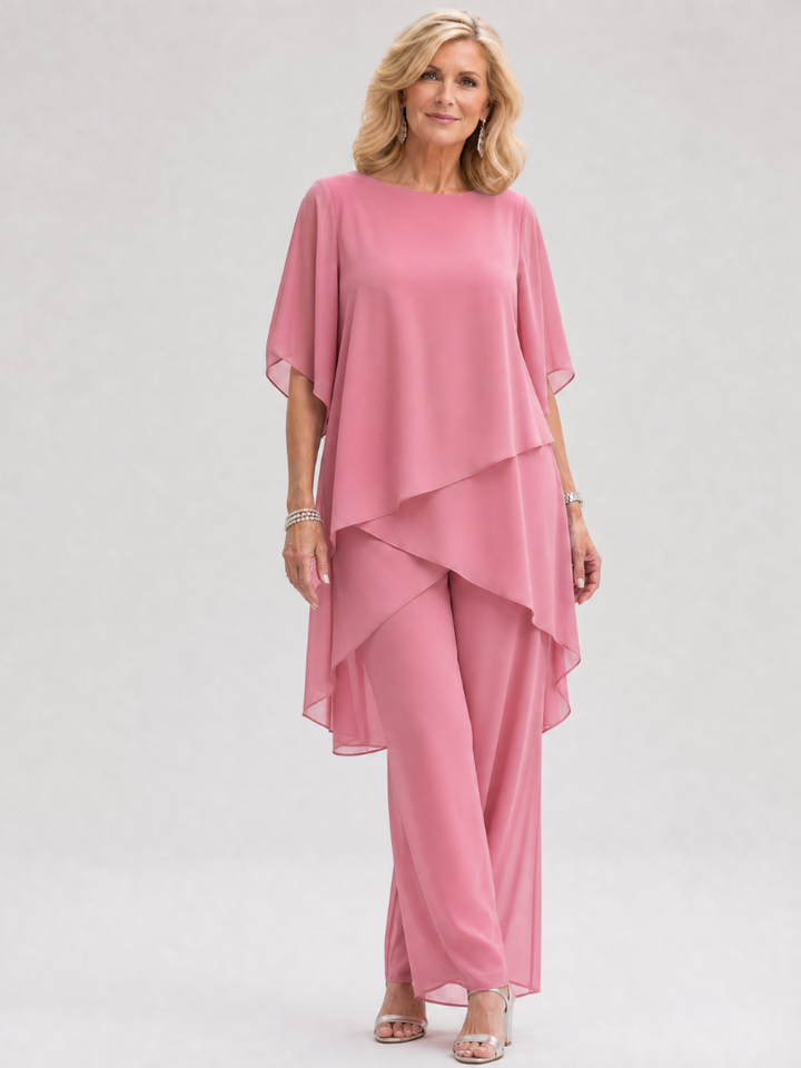Nimon | Layered Chiffon Two Piece Pant Set
