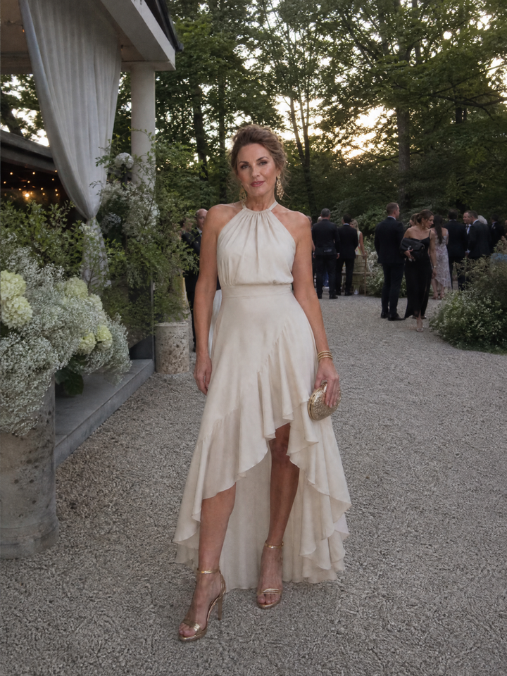 Verena | Halter Neck High Low Midi Dress