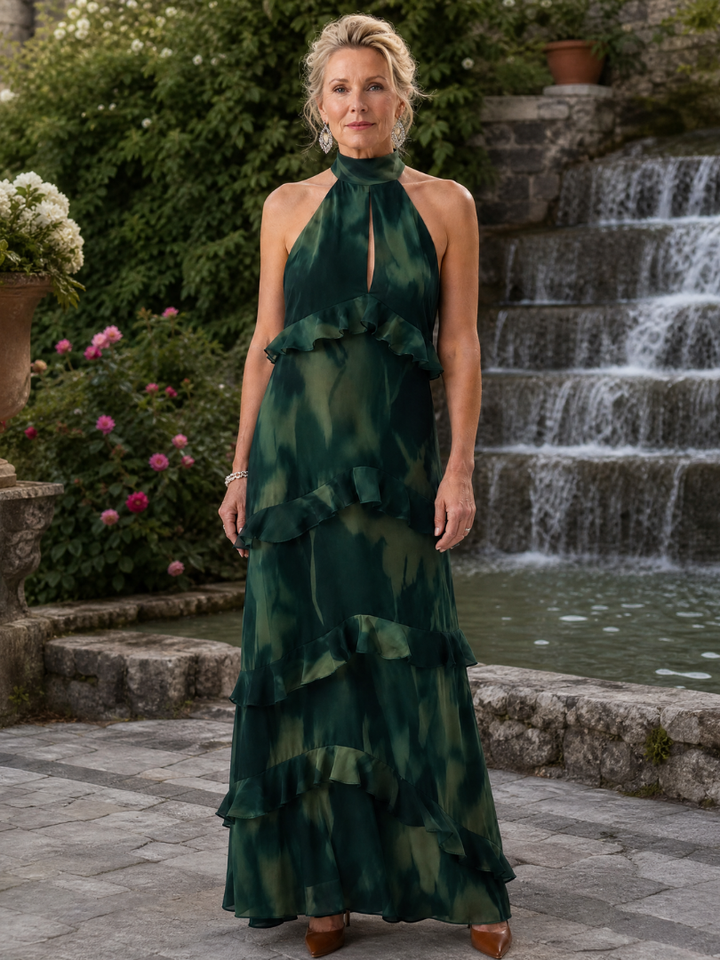 Azelith | Tiered Cutout Sleeveless Midi Dress