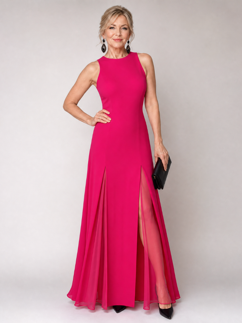 Vion | Sleeveless High Neck Maxi Dress